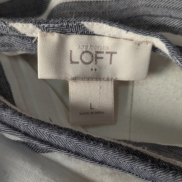 Ann Taylor LOFT Striped Cotton Top (Size L) ⚓️✨ - Picture 5 of 6